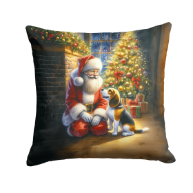 Moments with Santa Throw Pillow (Dog Breed: Beagle 4064)