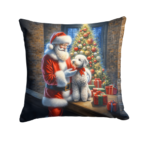 Moments with Santa Throw Pillow (Dog Breed: Bedlington Terrier 4065)