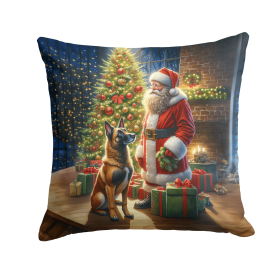 Moments with Santa Throw Pillow (Dog Breed: Belgian Malinois 4066)