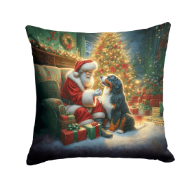 Moments with Santa Throw Pillow (Dog Breed: Bernese Mountain Dog 4069)