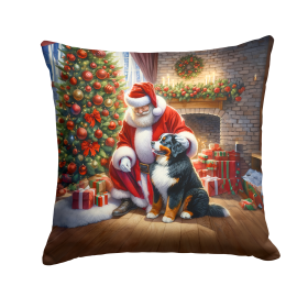 Moments with Santa Throw Pillow (Dog Breed: Bernese Mountain Dog 4071)