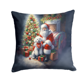 Moments with Santa Throw Pillow (Dog Breed: Bichon Frise 4072)