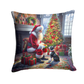 Moments with Santa Throw Pillow (Dog Breed: Boston Terrier 4078)
