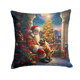Moments with Santa Throw Pillow (Dog Breed: Brussels Griffon 4083)