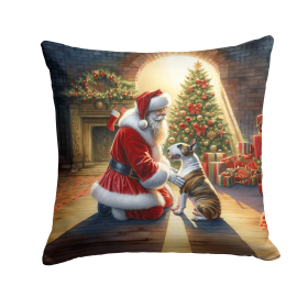 Moments with Santa Throw Pillow (Dog Breed: Bull Terrier 4084)