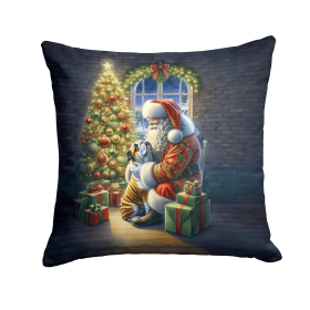 Moments with Santa Throw Pillow (Dog Breed: Bulldog, English 4085)