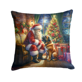 Moments with Santa Throw Pillow (Dog Breed: Bullmastiff 4086)
