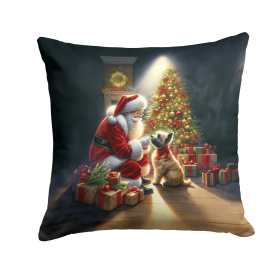 Moments with Santa Throw Pillow (Dog Breed: Cairn Terrier 4088)