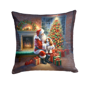 Moments with Santa Throw Pillow (Dog Breed: Cavalier Spaniel 4090)