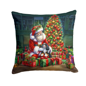 Moments with Santa Throw Pillow (Dog Breed: Cavalier Spaniel 4091)