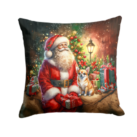 Moments with Santa Throw Pillow (Dog Breed: Chihuahua 4093)