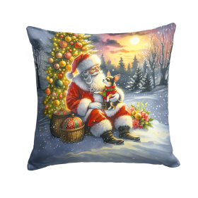 Moments with Santa Throw Pillow (Dog Breed: Chihuahua 4094)
