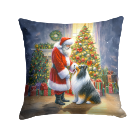 Moments with Santa Throw Pillow (Dog Breed: Collie 4097)