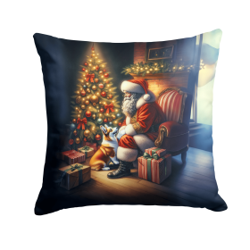 Moments with Santa Throw Pillow (Dog Breed: Corgi 4099)