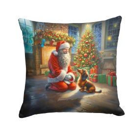 Moments with Santa Throw Pillow (Dog Breed: Dachshund 4100)