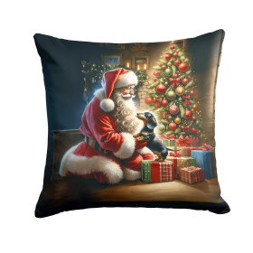 Moments with Santa Throw Pillow (Dog Breed: Dachshund 4102)