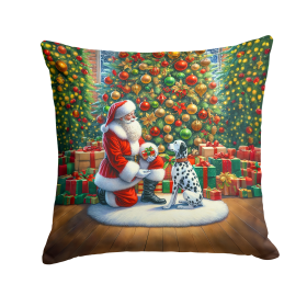 Moments with Santa Throw Pillow (Dog Breed: Dalmatian 4103)