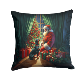 Moments with Santa Throw Pillow (Dog Breed: Doberman Pinscher 4105)