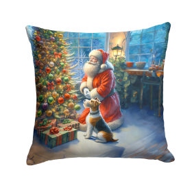 Moments with Santa Throw Pillow (Dog Breed: Fox Terrier 4112)