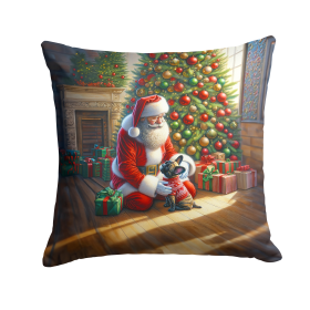 Moments with Santa Throw Pillow (Dog Breed: French Bulldog 4113)