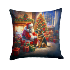 Moments with Santa Throw Pillow (Dog Breed: German Shepherd 4114)