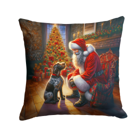 Moments with Santa Throw Pillow (Dog Breed: German Wirehaired Pointer 4116)