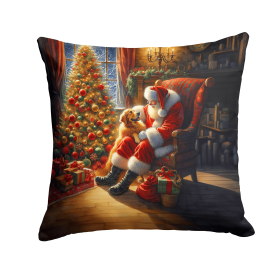 Moments with Santa Throw Pillow (Dog Breed: Golden Retriever 4117)
