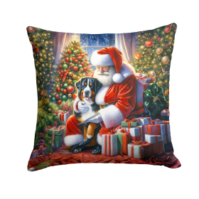 Moments with Santa Throw Pillow (Dog Breed: Greater Swiss Mountain Dog 4122)
