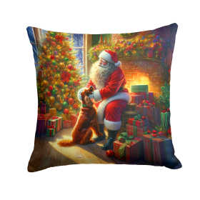 Moments with Santa Throw Pillow (Dog Breed: Irish Setter 4126)