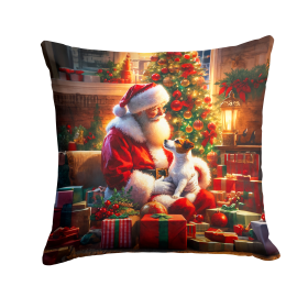 Moments with Santa Throw Pillow (Dog Breed: Jack Russell Terrier 4128)