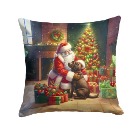 Moments with Santa Throw Pillow (Dog Breed: Labrador Retriever 4133)