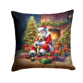 Moments with Santa Throw Pillow (Dog Breed: Lakeland Terrier 4135)