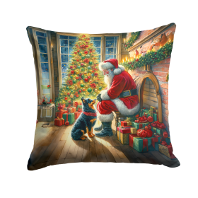 Moments with Santa Throw Pillow (Dog Breed: Lancashire Heeler 4136)
