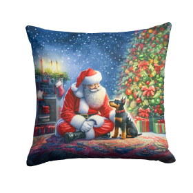 Moments with Santa Throw Pillow (Dog Breed: Manchester Terrier 4140)