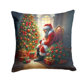 Moments with Santa Throw Pillow (Dog Breed: Miniature Pinscher 4142)