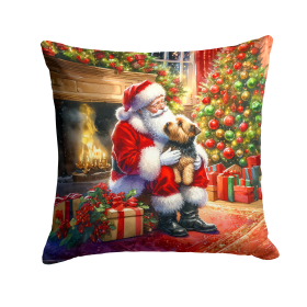 Moments with Santa Throw Pillow (Dog Breed: Norfolk Terrier 4144)