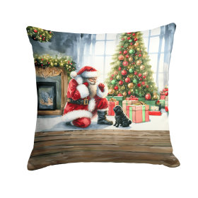 Moments with Santa Throw Pillow (Dog Breed: Pug 4148)