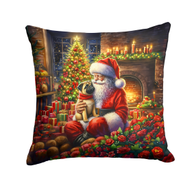 Moments with Santa Throw Pillow (Dog Breed: Pug 4149)
