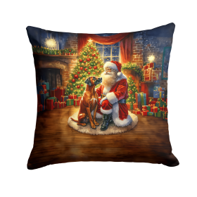 Moments with Santa Throw Pillow (Dog Breed: Rhodesian Ridgeback 4150)