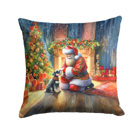 Moments with Santa Throw Pillow (Dog Breed: Schnauzer 4153)
