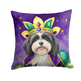 King of Mardi Gras Throw Pillow (Dog Breed: Havanese 4812)