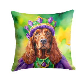 King of Mardi Gras Throw Pillow (Dog Breed: Irish Setter 4813)