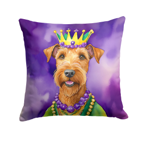 King of Mardi Gras Throw Pillow (Dog Breed: Irish Terrier 4814)