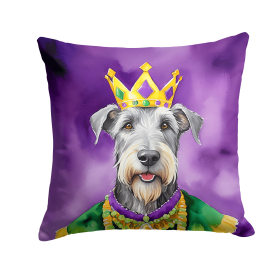 King of Mardi Gras Throw Pillow (Dog Breed: Irish Wolfhound 4815)