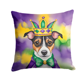 King of Mardi Gras Throw Pillow (Dog Breed: Jack Russell Terrier 4817)
