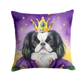 King of Mardi Gras Throw Pillow (Dog Breed: Japanese Chin 4818)