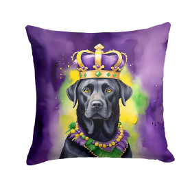 King of Mardi Gras Throw Pillow (Dog Breed: Labrador Retriever 4823)
