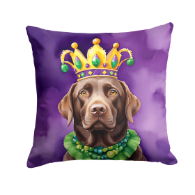King of Mardi Gras Throw Pillow (Dog Breed: Labrador Retriever 4824)