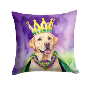 King of Mardi Gras Throw Pillow (Dog Breed: Labrador Retriever 4825)