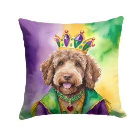 King of Mardi Gras Throw Pillow (Dog Breed: Labradoodle 4826)